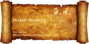 Hudák Arnold névjegykártya